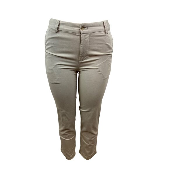Vineyard Vines Women's Beige Slim Fit Khaki Bottom Trousers Sz 16 - Picture 1 of 9
